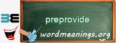 WordMeaning blackboard for preprovide